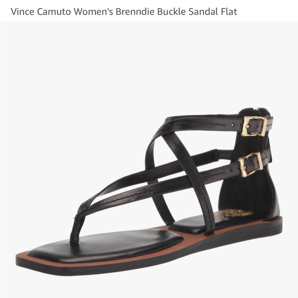 Vince Camuto Black Strappy Buckle Sandals